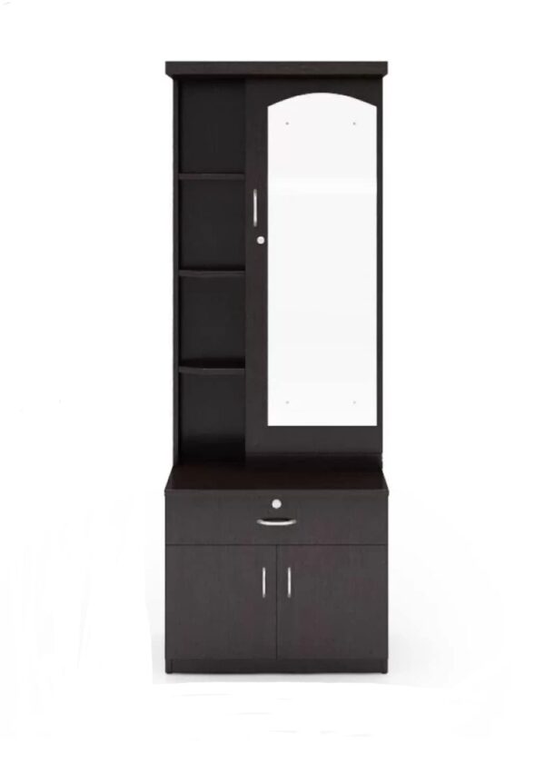 Dressing table with mirror and cupboard