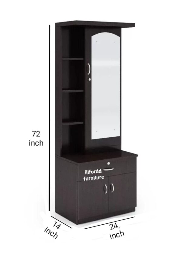 Dressing Table with Mirror and Storage Cupboard - Image 4