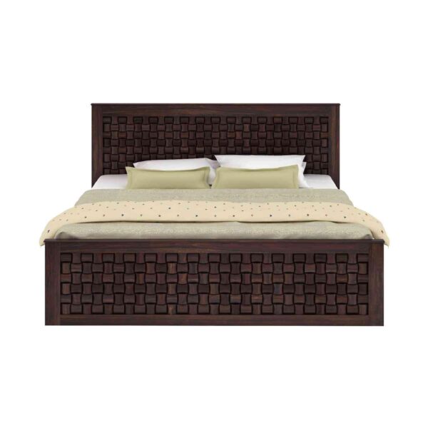 Queen Size Bed with Box Storage | Sheesham Wood - Image 3