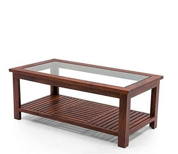 Rectangular Coffee Table with Glass Top - Image 2