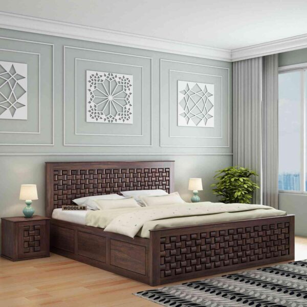 queen size bed with box storage