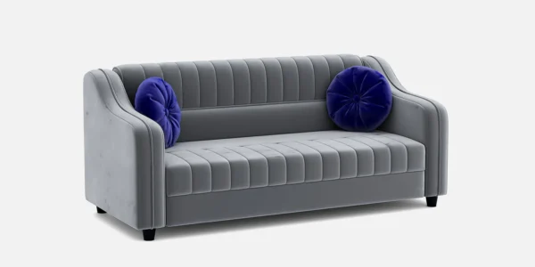 Five Seater Velvet Sofa Set with Cushions| 3+1+1 - Image 3